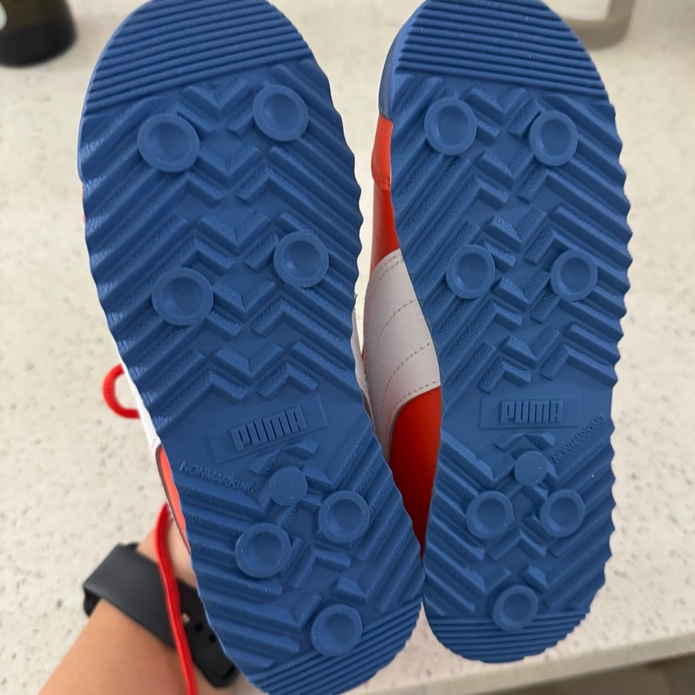 Puma Kids' Roma Orange and Blue Sneakers - Picture 5 of 6